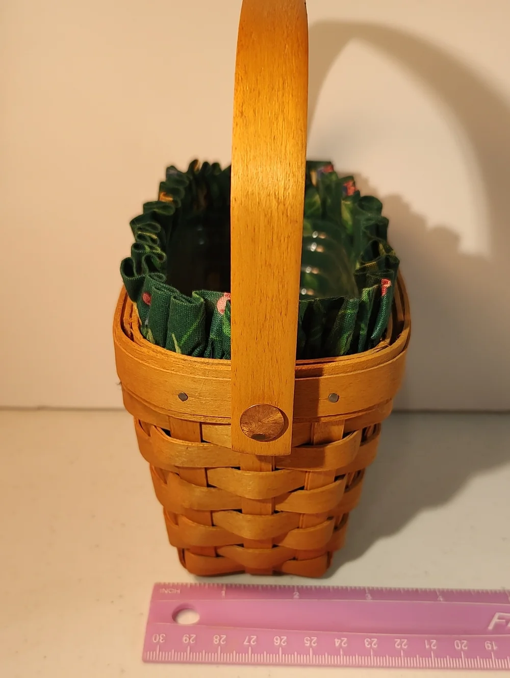 Longaberger 1997 American Cancer Society Basket, Liner And Plastic Protector